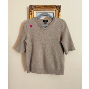Women's V-Neck Sweater - Beige